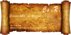 Csordás Rita névjegykártya