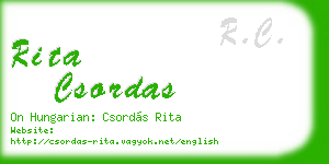 rita csordas business card